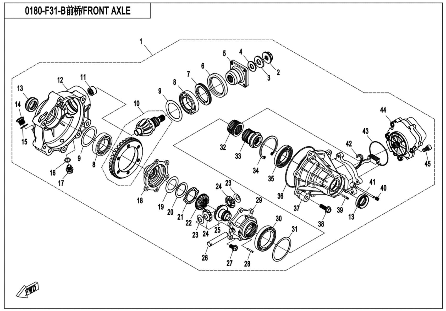 Picture of F31-B - FRONT AXLE