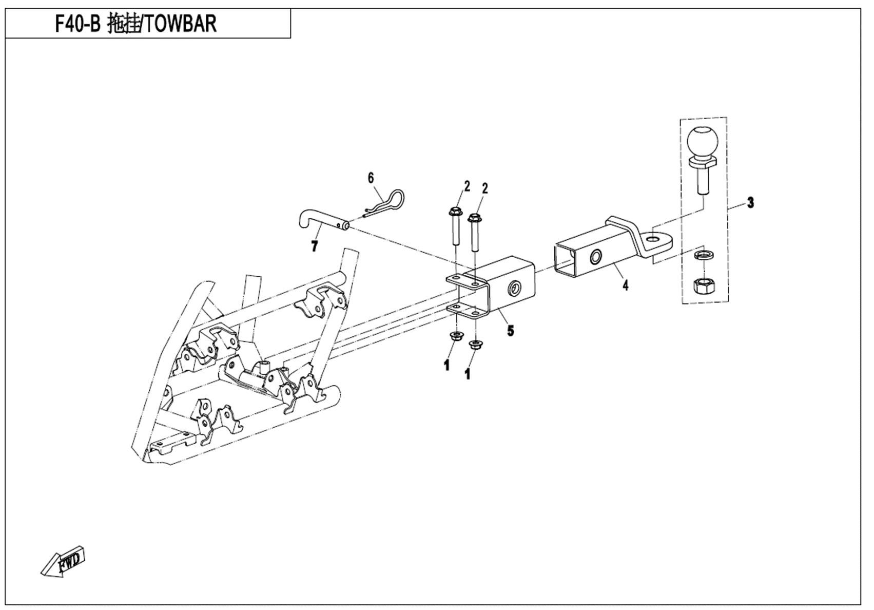 Picture of F40-B - TOWBAR (SPLIT)