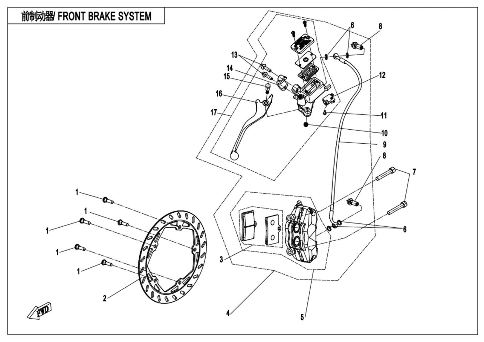 Picture of F08-B-1 - FRONT BRAKE SYSTEM (HANGTE )