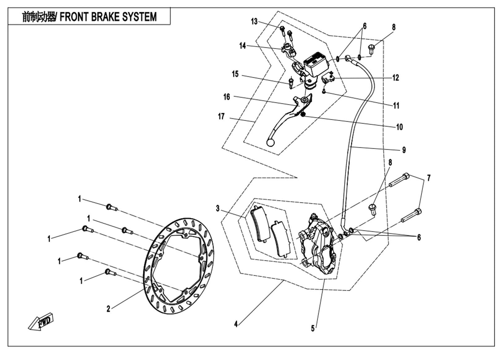 Picture of F08-A-1 - FRONT BRAKE SYSTEM (XIHU )
