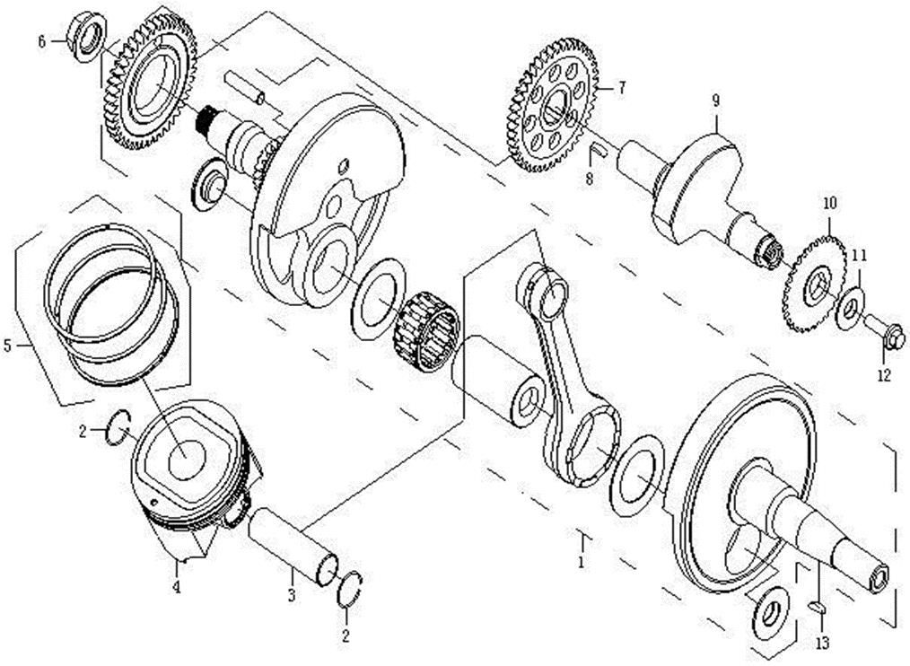 Picture of E13 - CRANKSHAFT, PISTON, BALANCER