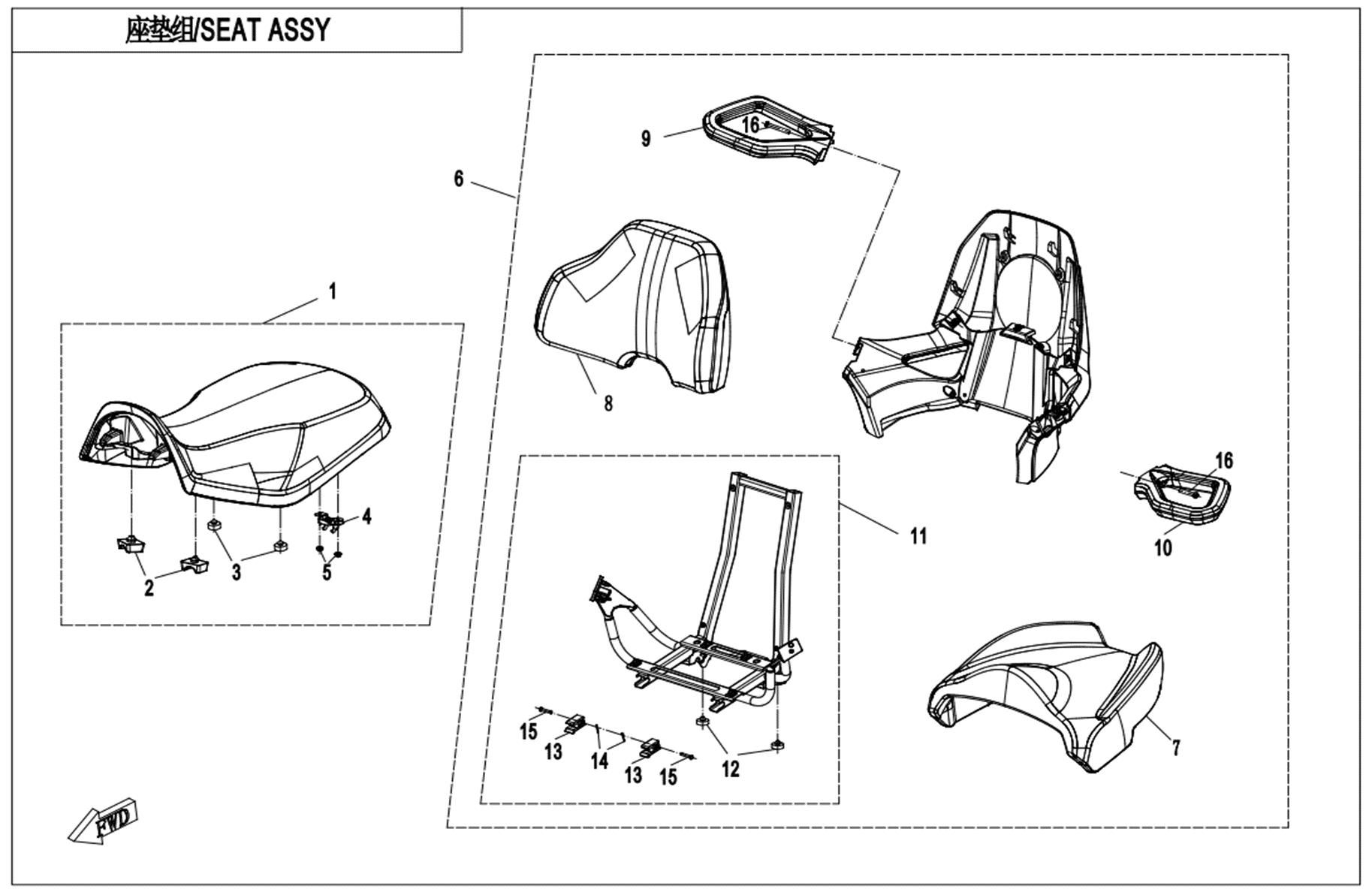 Picture of F13-A - SEAT -BLACK