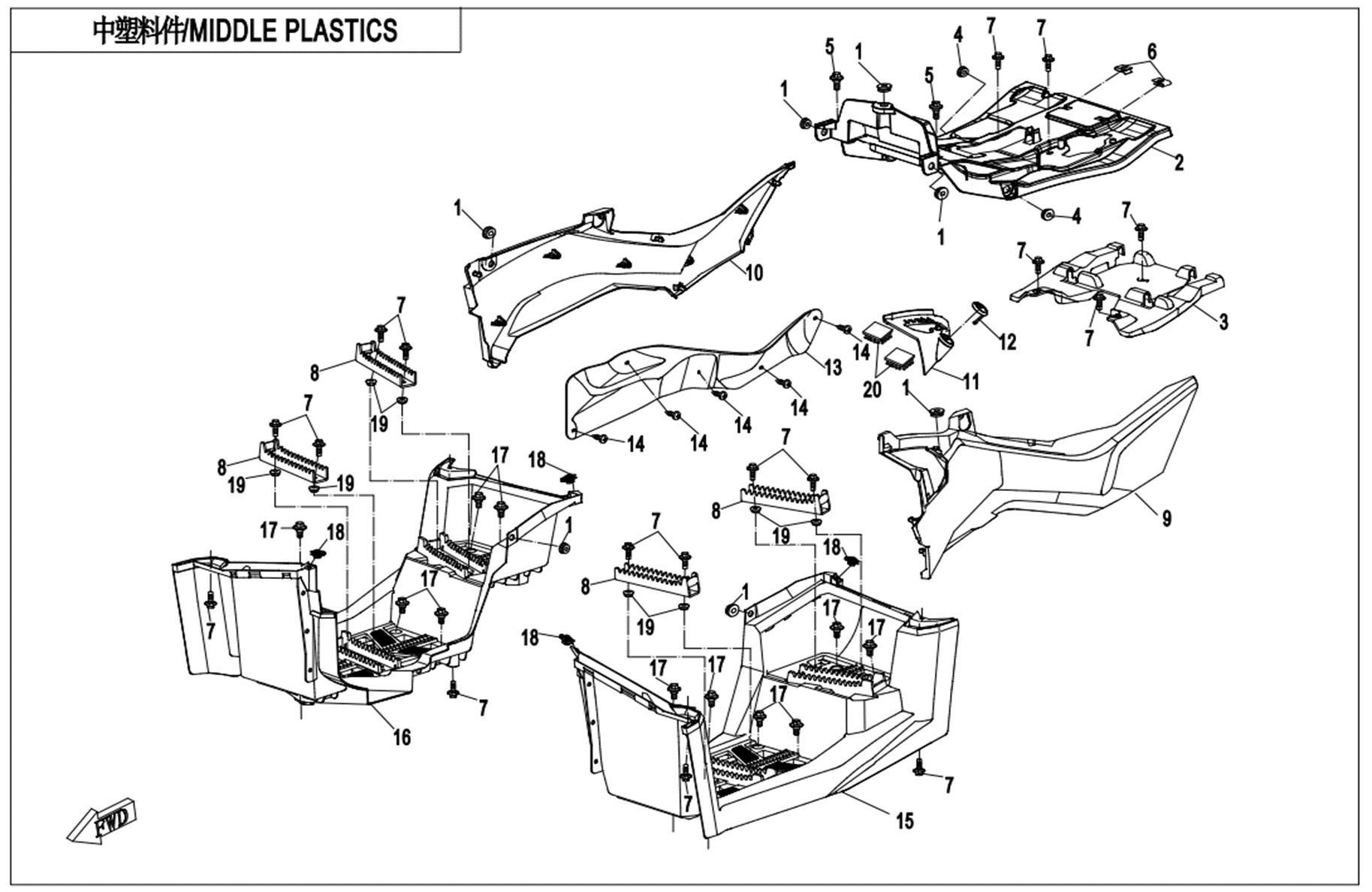 Picture of F04-3-C-V2 - MIDDLE PLASTICS - CRYSTAL ORANGE