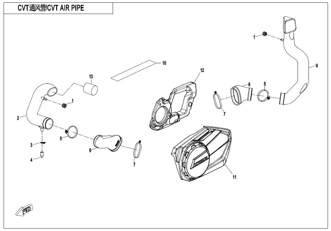 Picture of F00-V2 CVT AIR PIPE