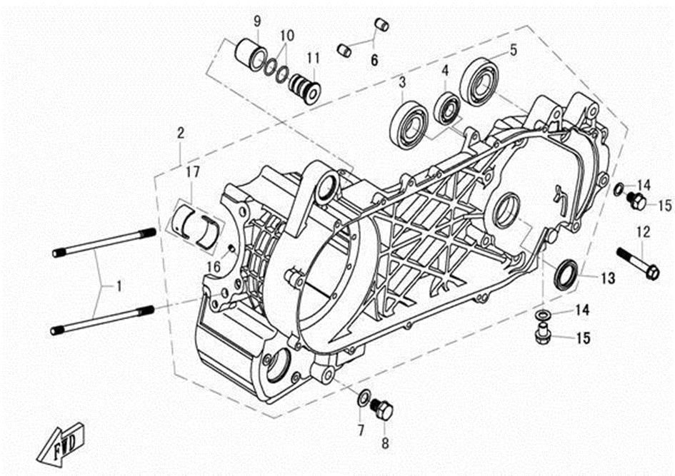 Picture of E01-1 - LEFT CRANKCASE ASSY