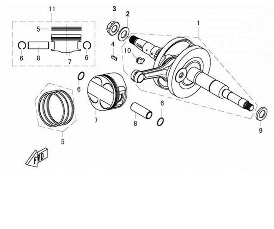 Picture of E04 - CRANKSHAFT & PISTONS