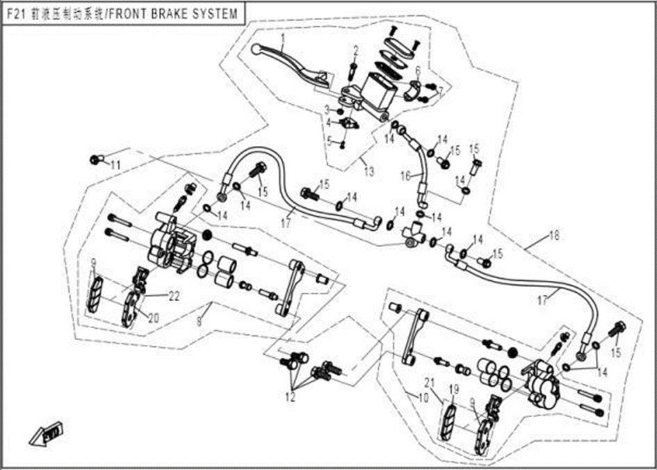 Picture of F21 - FRONT HYDRAULIC BRAKE SYSTEM
