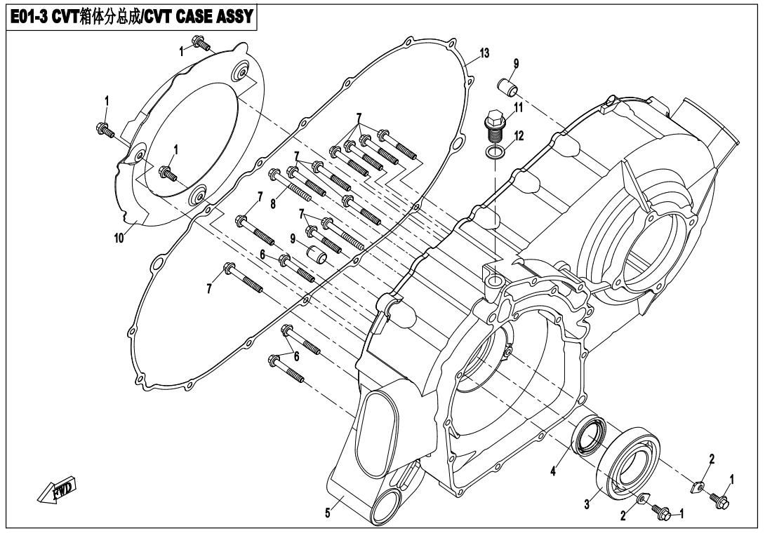 Picture of E01-3 - CVT CASE ASSY