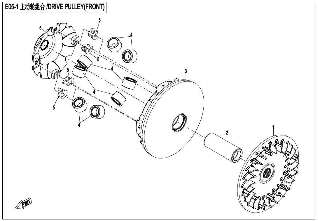 Picture of E05-1 - DRIVE PULLEY(FRONT)