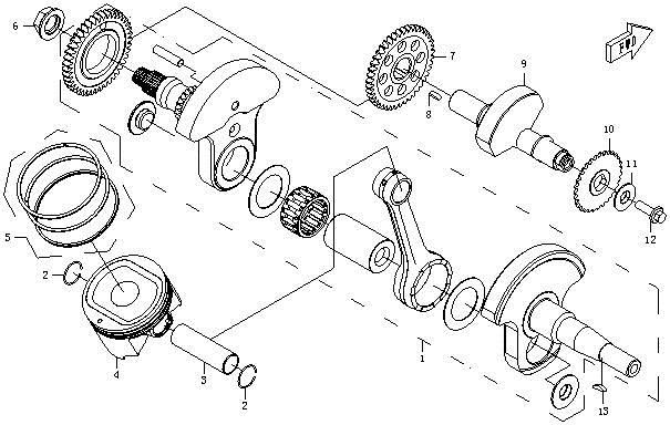 Picture of E12 - CRANKSHAFT, PISTON, BALANCER