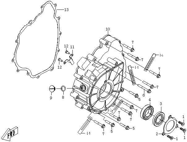 Picture of E05 - LEFT CRANKCASE COVER