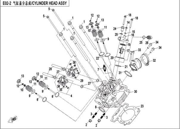 Picture of E02-2 - CYLINDER HEAD ASSY