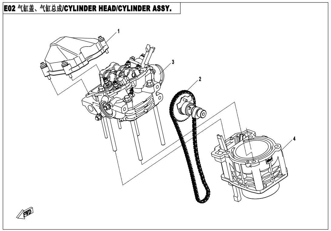 Picture of E02 - CYLINDER HEAD&CYLINDER ASSY.