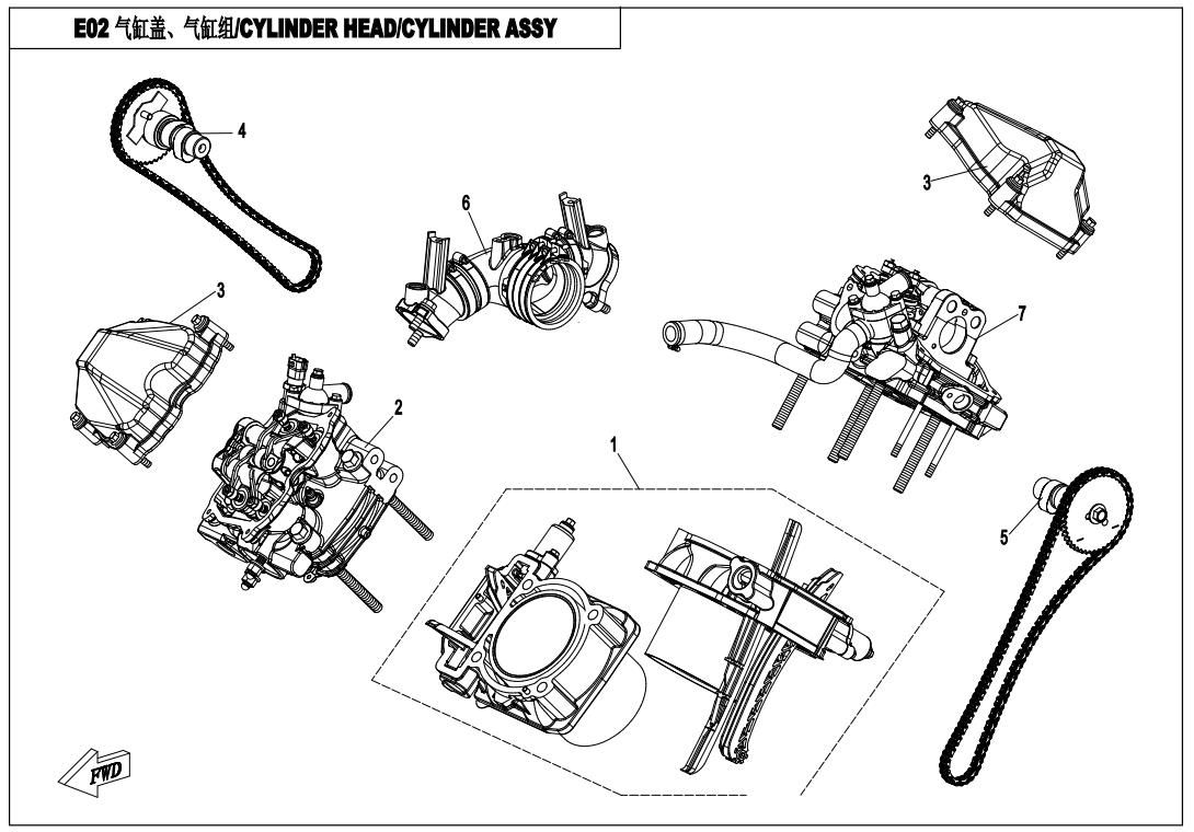 Picture of E02 - CYLINDER HEAD & CYLINDER ASSY