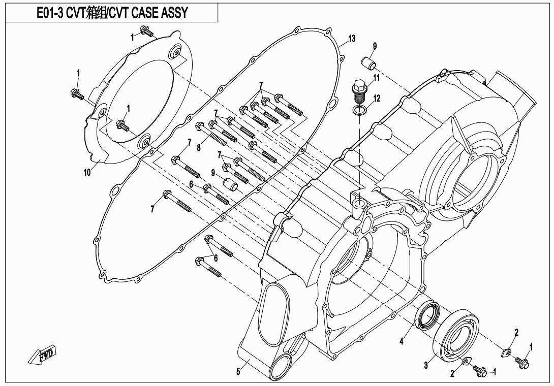 Picture of E01-3 - CVT CASE ASSY