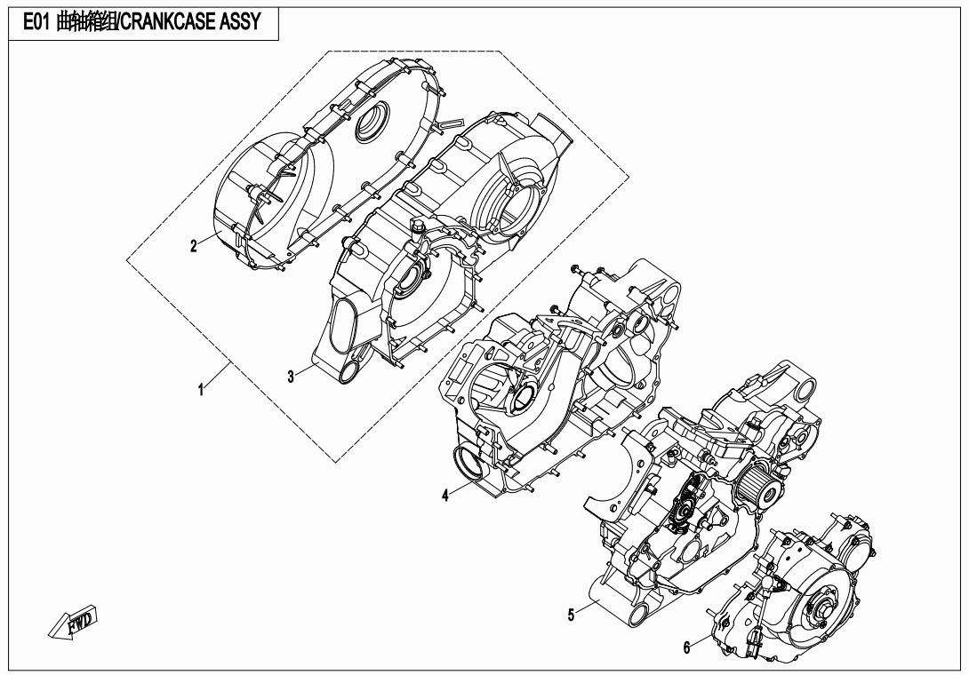 Picture of E01 - CRANKCASE ASSY
