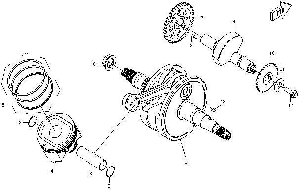 Picture of E12 - CRANKSHAFT, PISTON, BALANCER