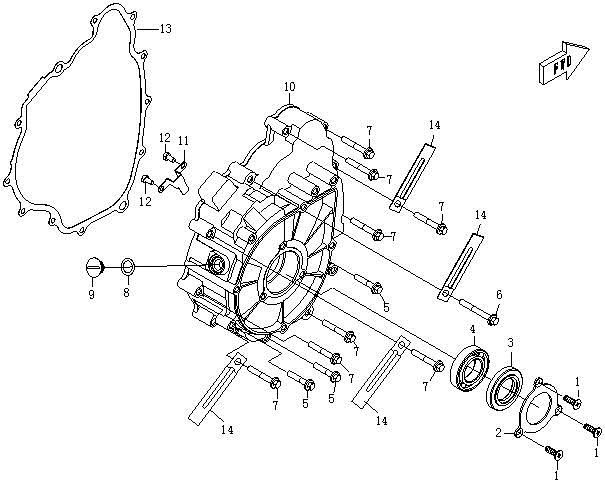 Picture of E05 - CRANKCASE COVER (LEFT)