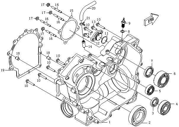 Picture of E03 - RIGHT CRANKCASE