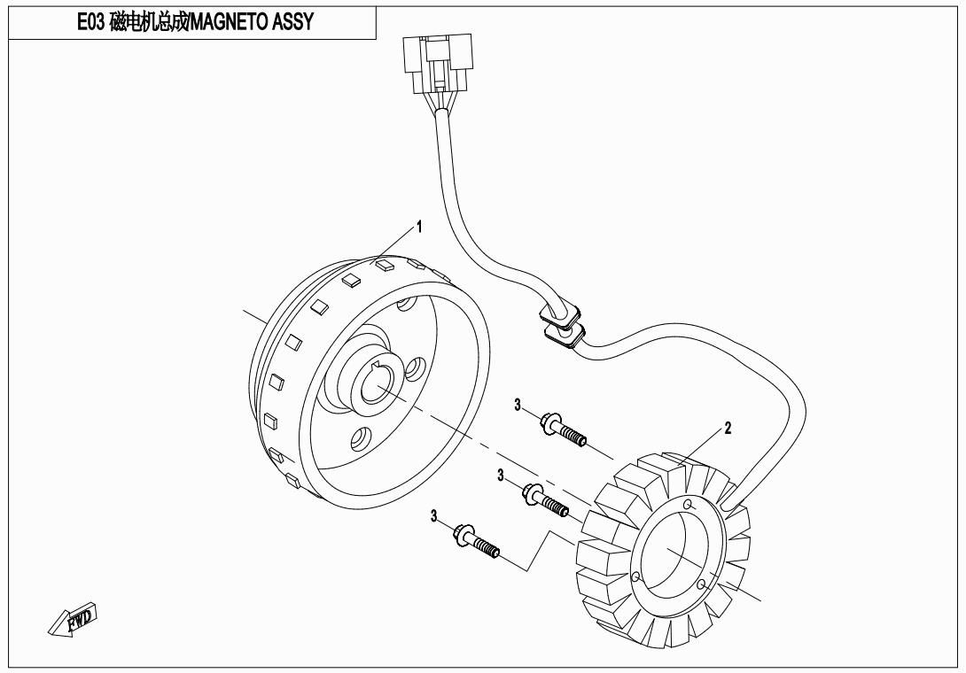 Picture of E03 - MAGNETO STATOR ASSY