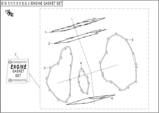 Picture of E18 - ENGINE GASKET SET