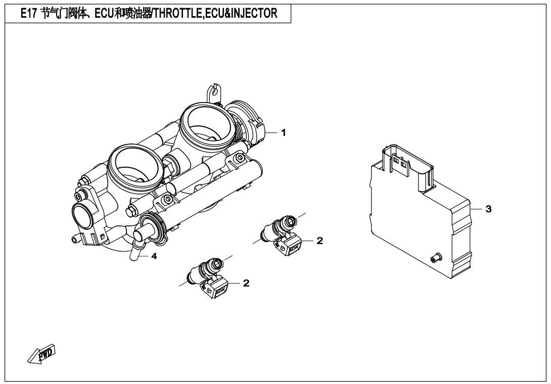 Picture of E17 - THROTTLE,ECU&INJECTOR