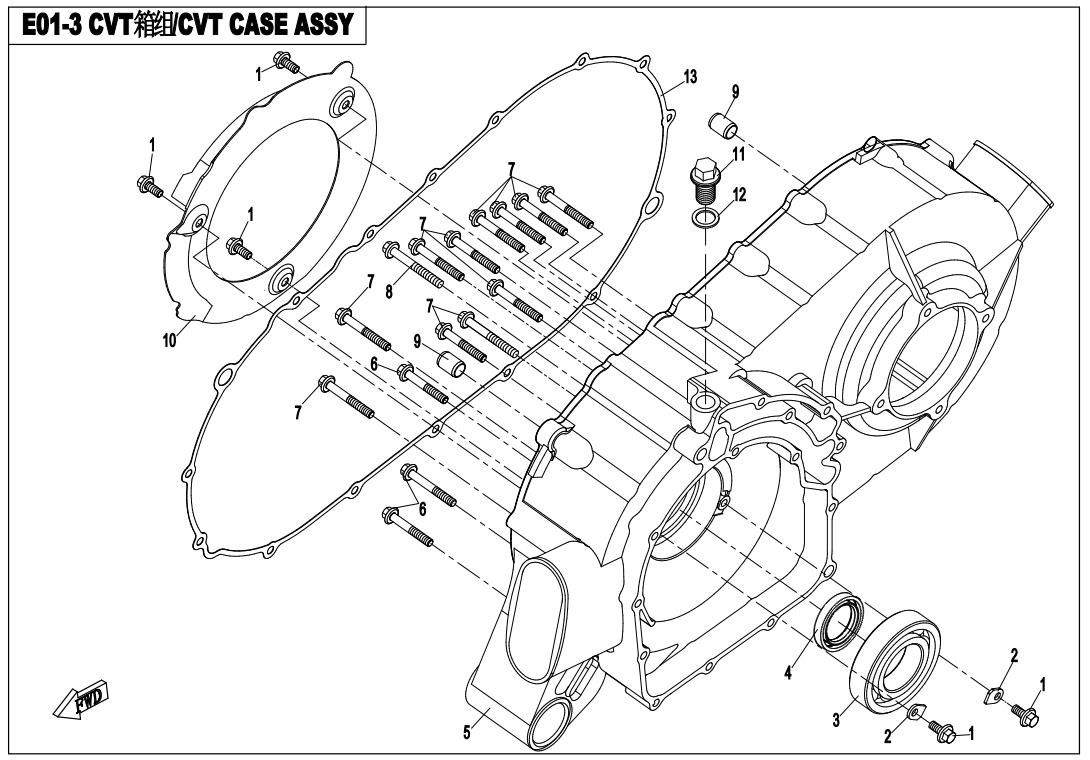 Picture of E01-3 - CVT CASE ASSY