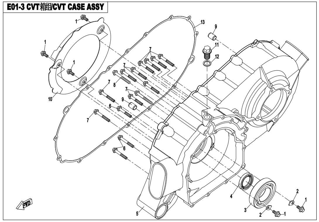 Picture of E01-3 - CVT CASE ASSY