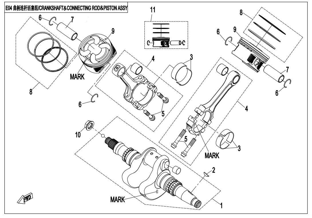 Picture of E04 - CRANKSHAFT & CONNECTING ROD & PISTON ASSY.