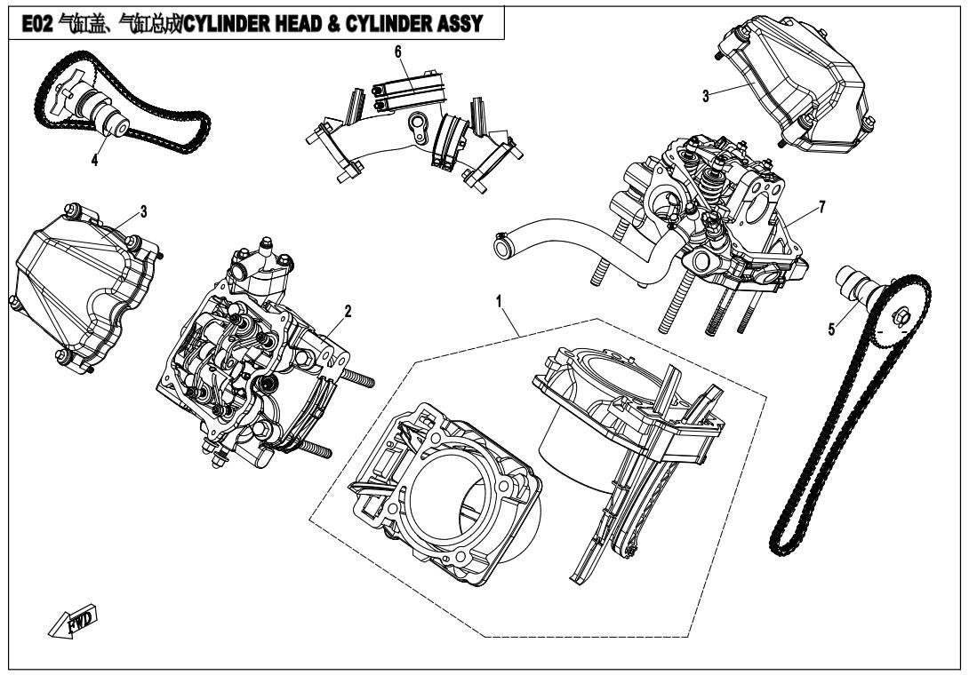 Picture of E02 - CYLINDER HEAD & CYLINDER ASSY.