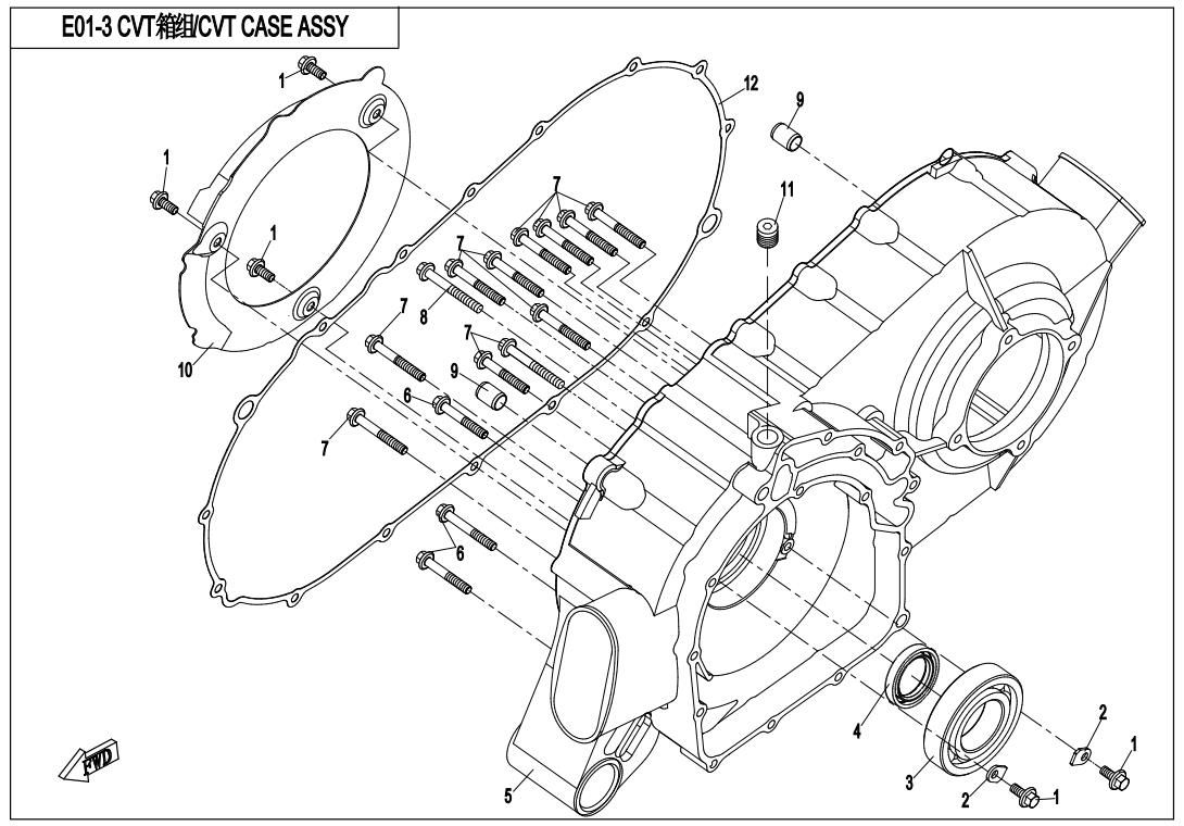 Picture of E01-3 - CVT CASE ASSY.
