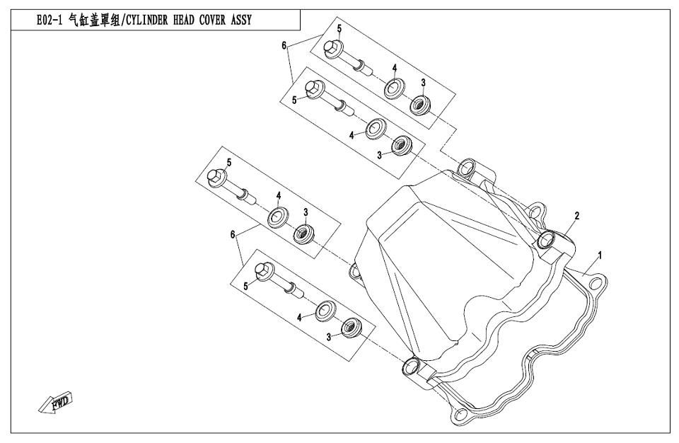 Picture of E02-1 - CYLINDER HEAD COVER ASSY