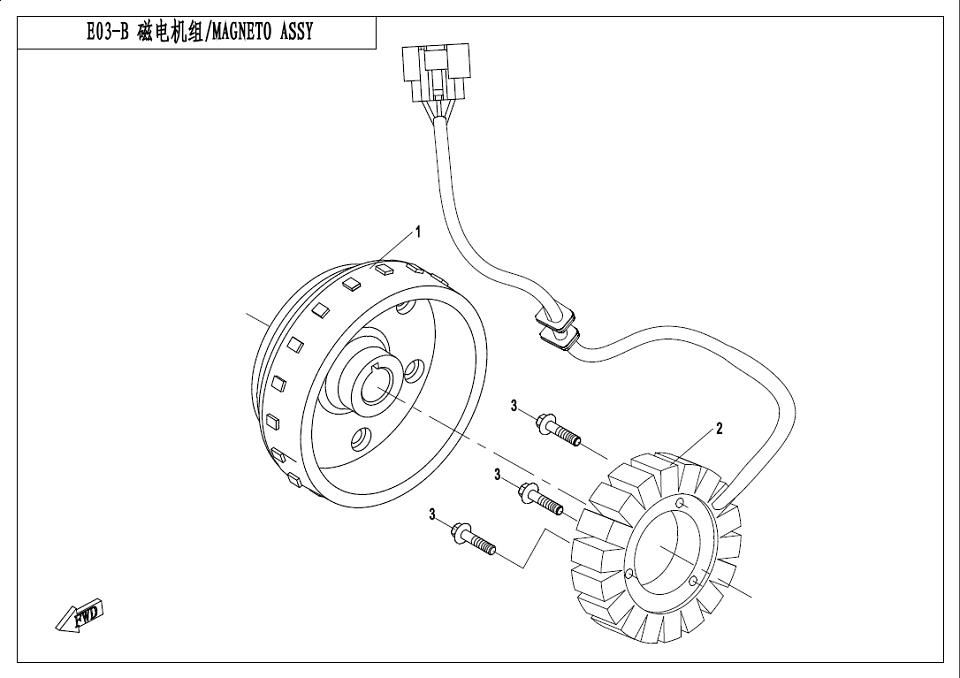 Picture of E03-B - MANGETO ASSY(FOR EPS)