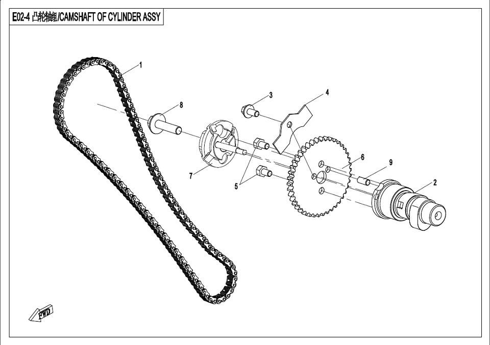 Picture of E02-4 - CAMSHAFT OF CYLINDER ASSY