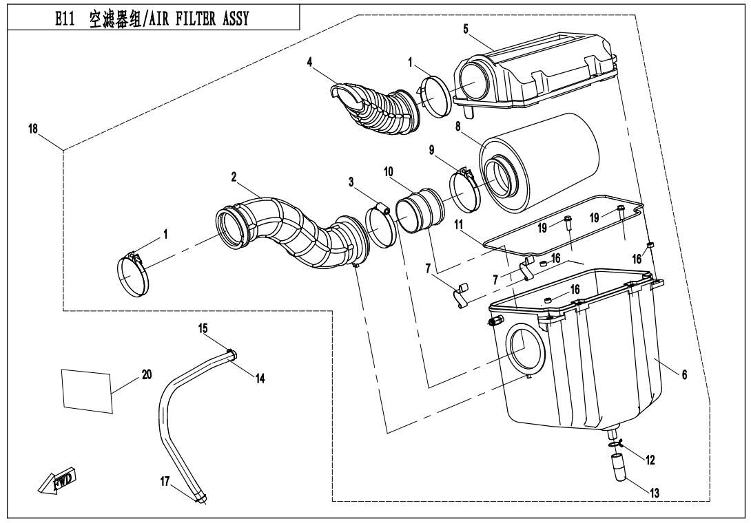 Picture of E11-1 - AIR FILTER ASSY.(NEW)