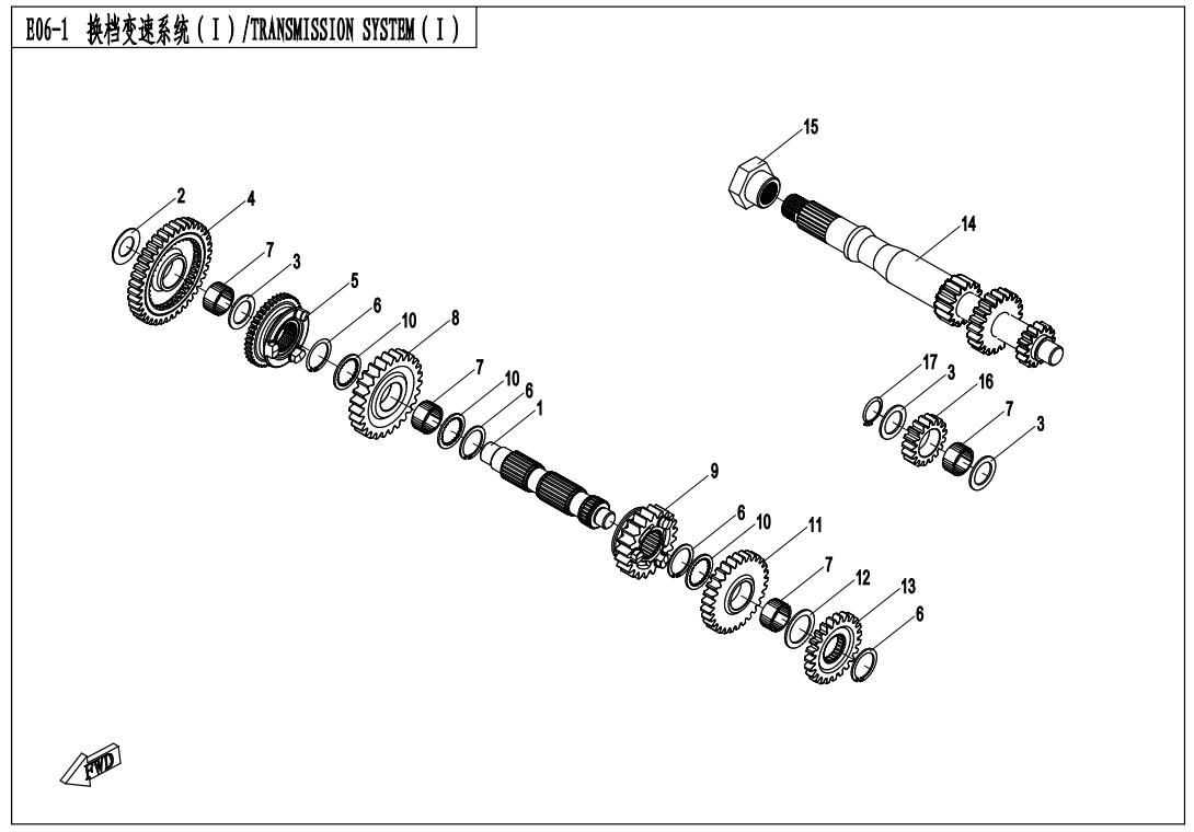 Picture of E06-1 - TRANSMISSION SYSTEM(?)