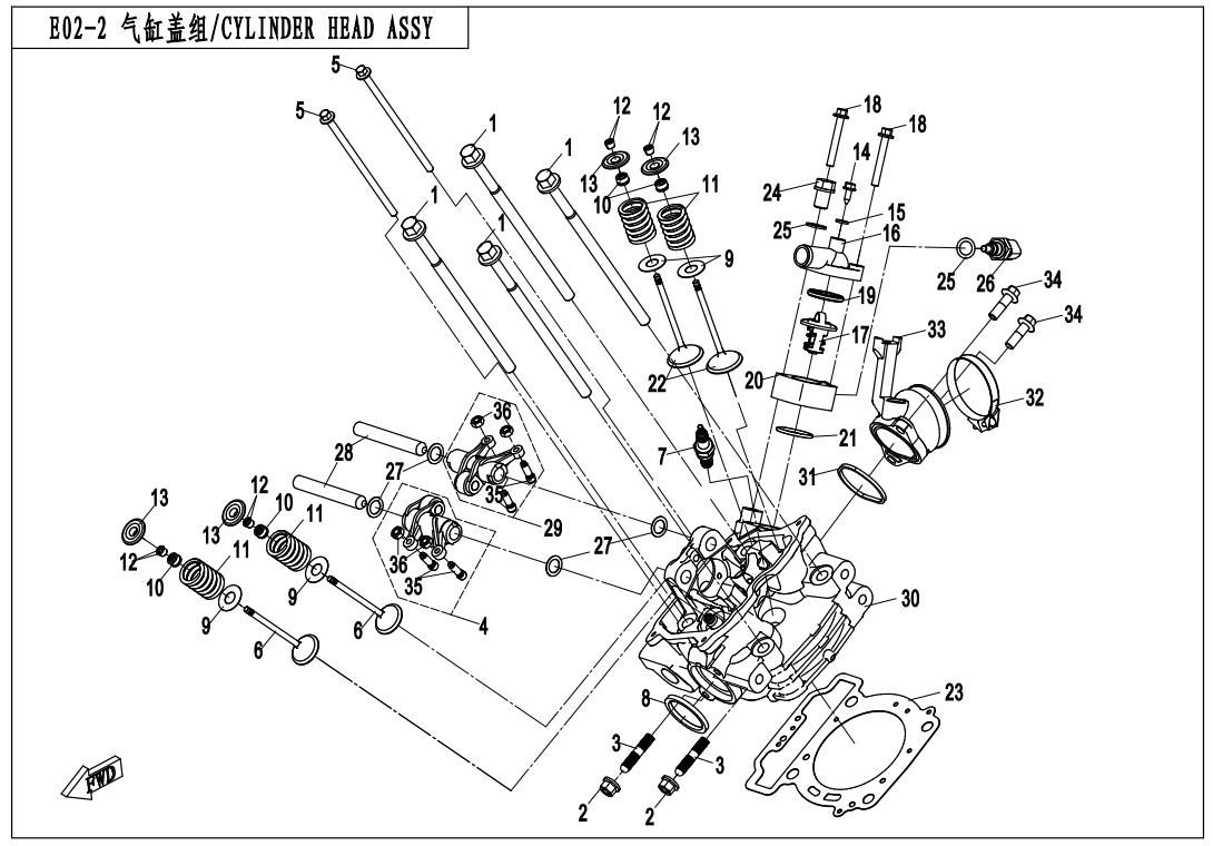 Picture of E02-2 CYLINDER HEAD ASSY.