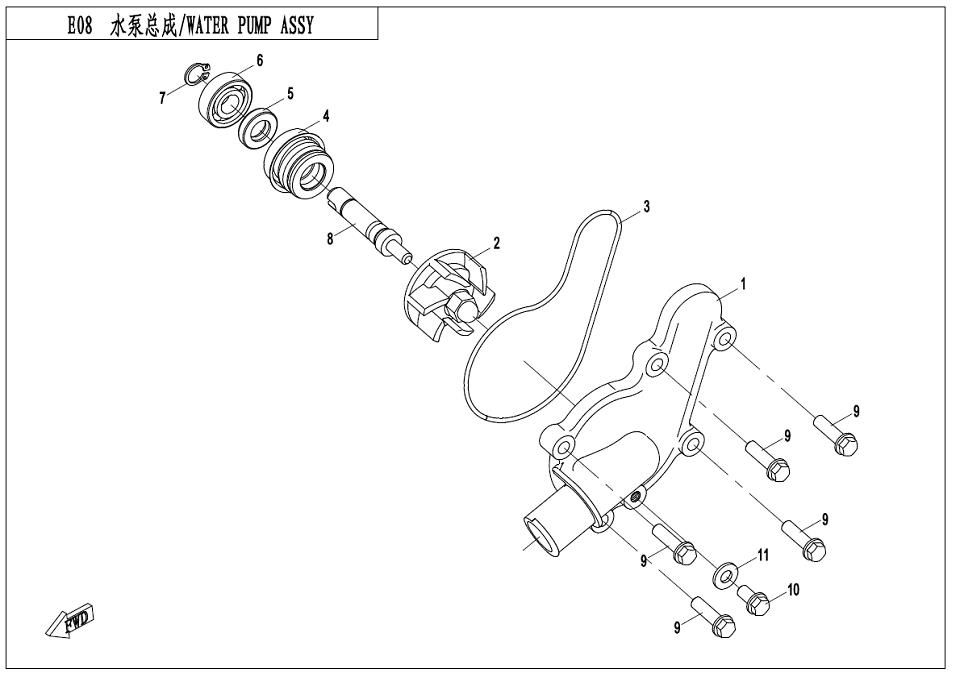 Picture of E08 - WATER PUMP ASSY