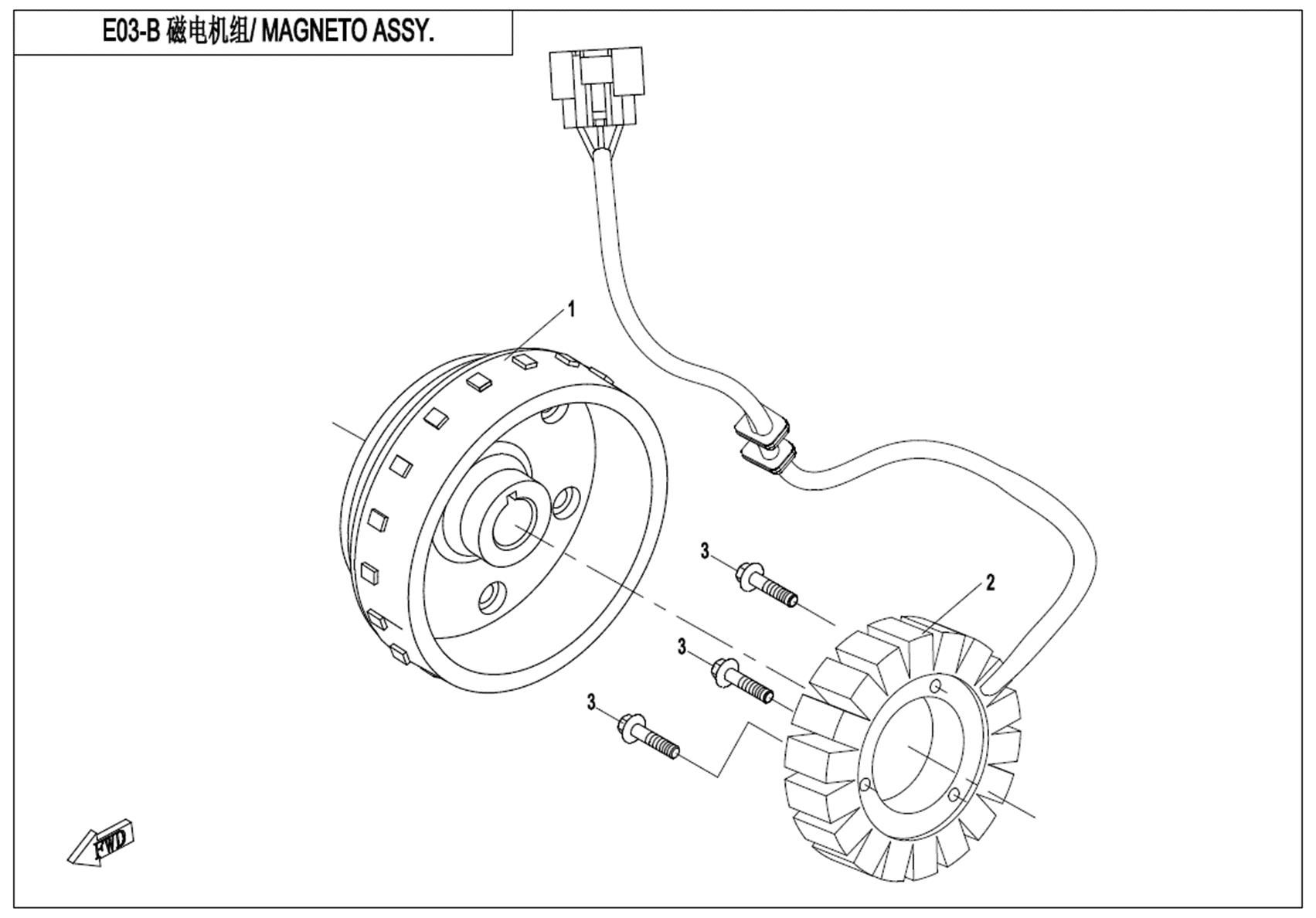 Picture of E03-B - MAGNETO ASSY. (FOR EPS - HIGH POWER)