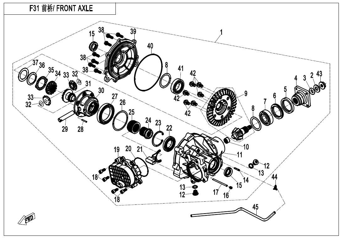 Picture of F31 - FRONT AXLE