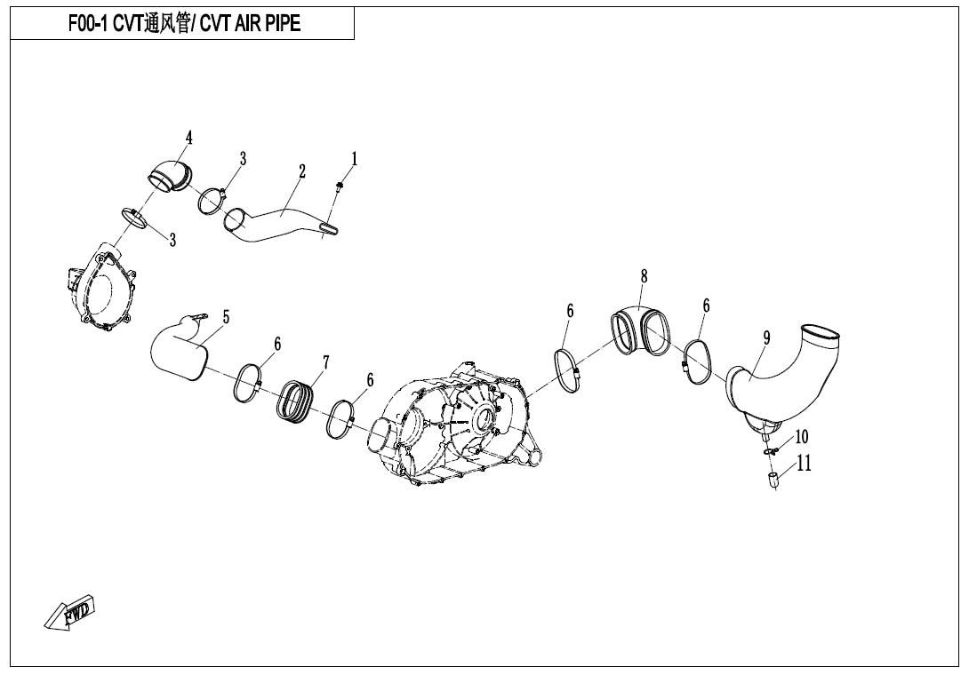 Picture of F00-1 - CVT AIR PIPE&SIDE COVER
