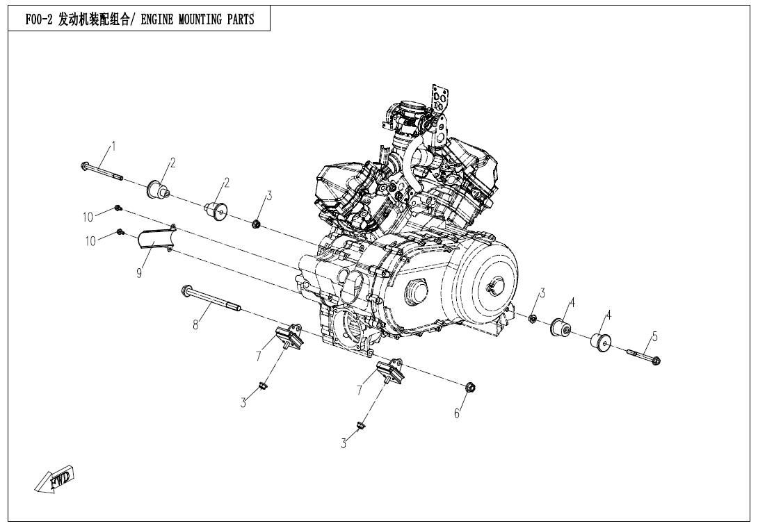 Picture of F00-2 - ENGINE MOUNTING PARTS