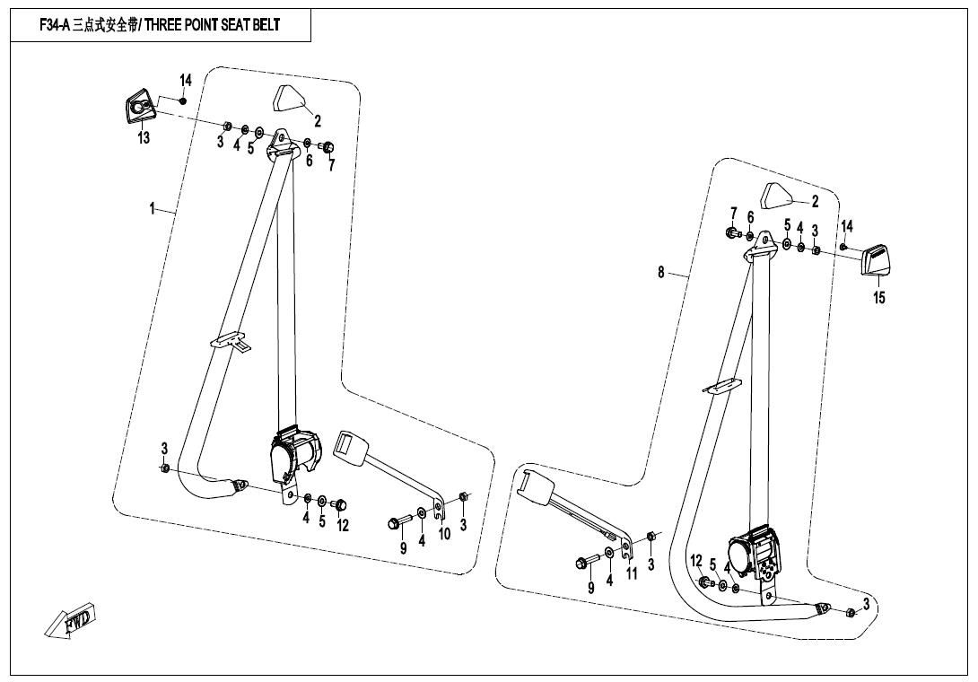Picture of F34-A - THREE POINT SEAT BELT