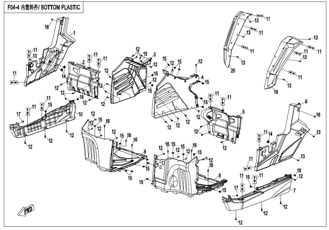 Picture of F04-4 - BOTTOM PLASTIC