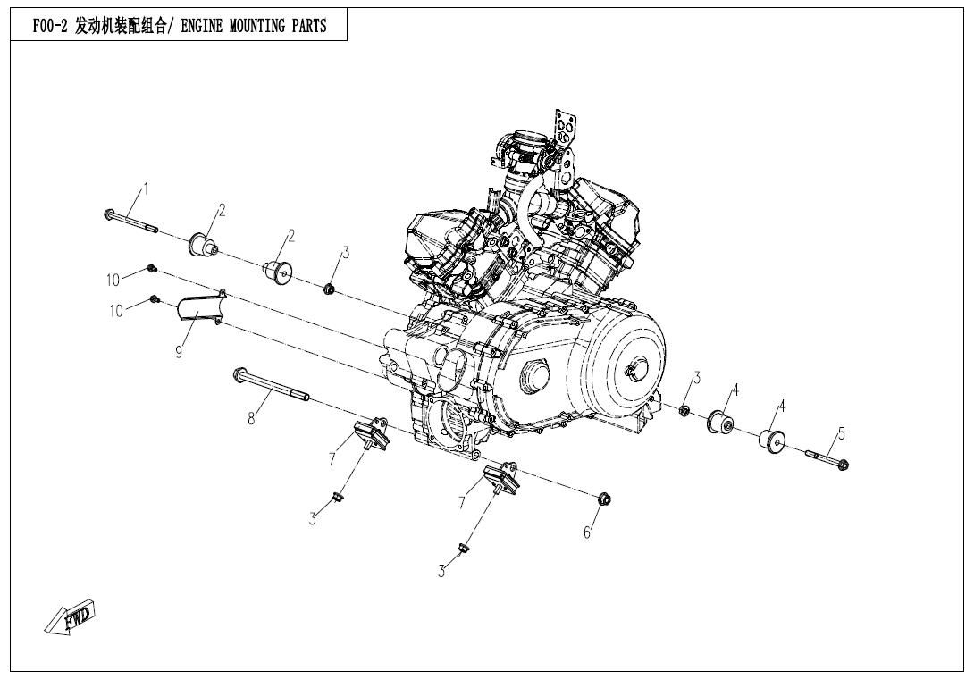 Picture of F00-2 - ENGINE MOUNTING PARTS
