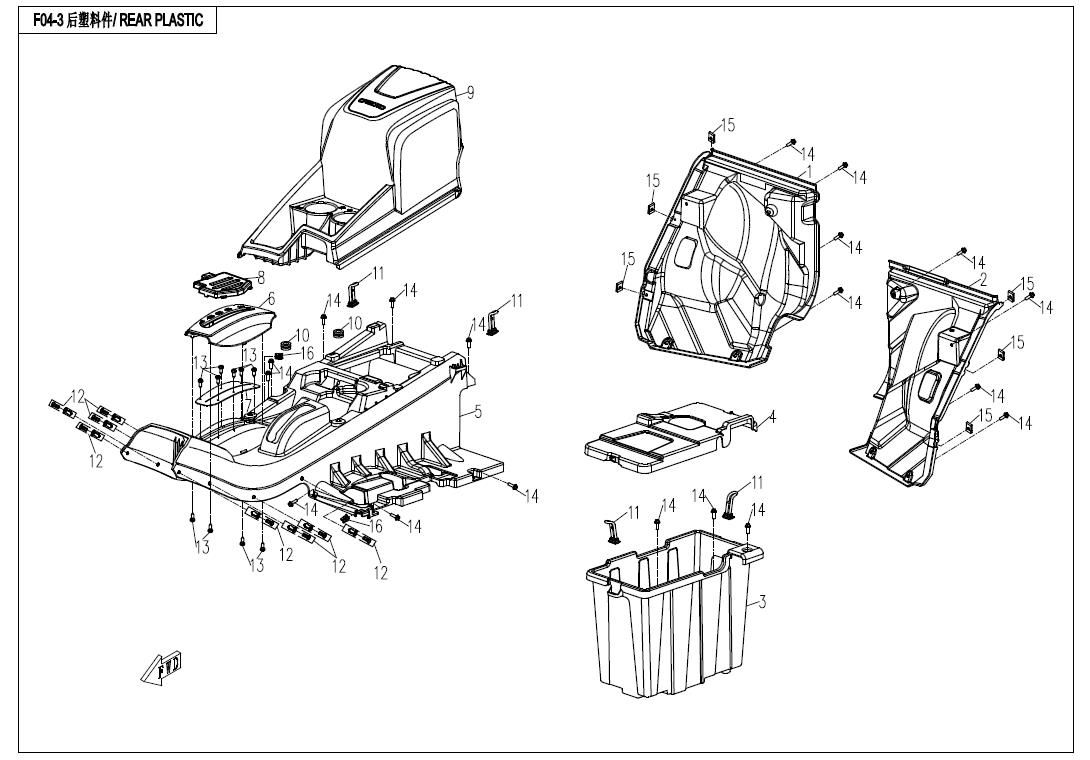 Picture of F04-3 - REAR PLASTIC