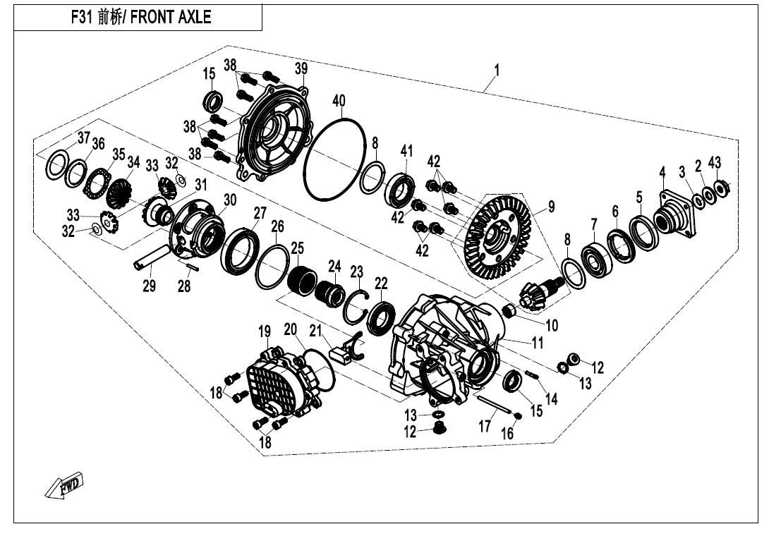 Picture of F31 - FRONT AXLE