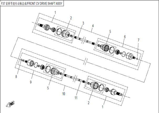 Picture of F27 - FRONT CV DRIVE SHAFT ASSY