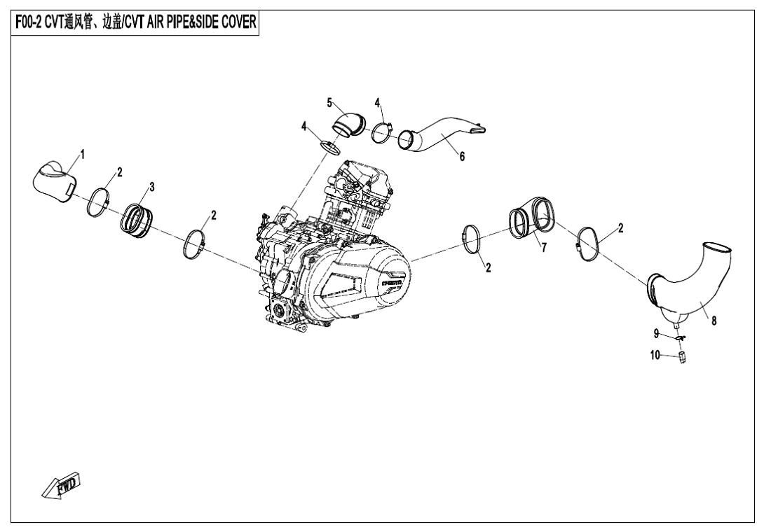 Picture of F00-2 - CVT AIR PIPE&SIDE COVER
