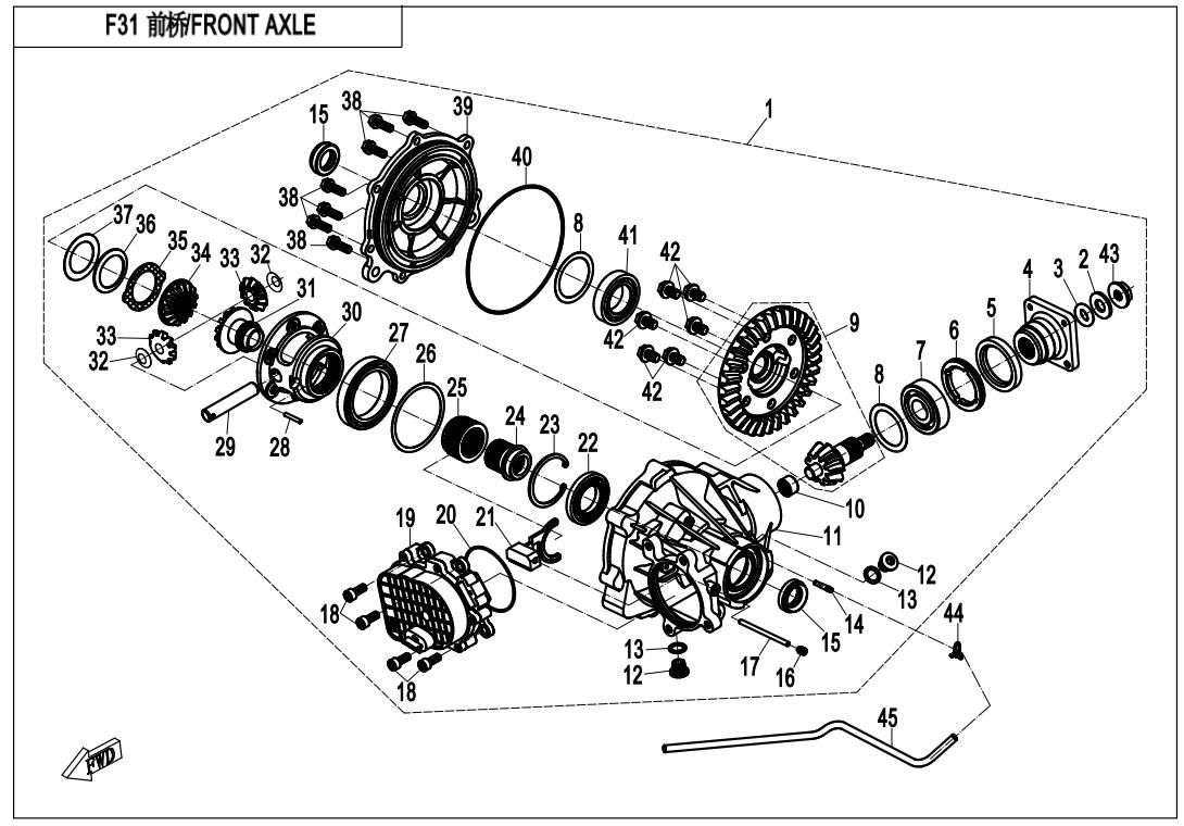 Picture of F31 - FRONT AXLE
